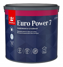 ТИККУРИЛА краска ЕВРО POWER 7 А интерьерная стойкая к мытью мат 2,7 л