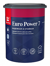ТИККУРИЛА краска ЕВРО POWER 7 А интерьерная стойкая к мытью мат 0,9 л (6шт/уп)