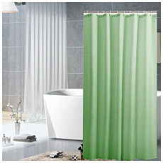 Штора для ванной зеленая 180х180 см