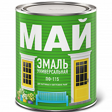 МАЙ Эмаль ПФ-115 салатная, банка 0,8 кг (14шт/уп)