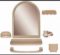 Набор д/ванной комнаты с зеркалом Елена МХ кремовый